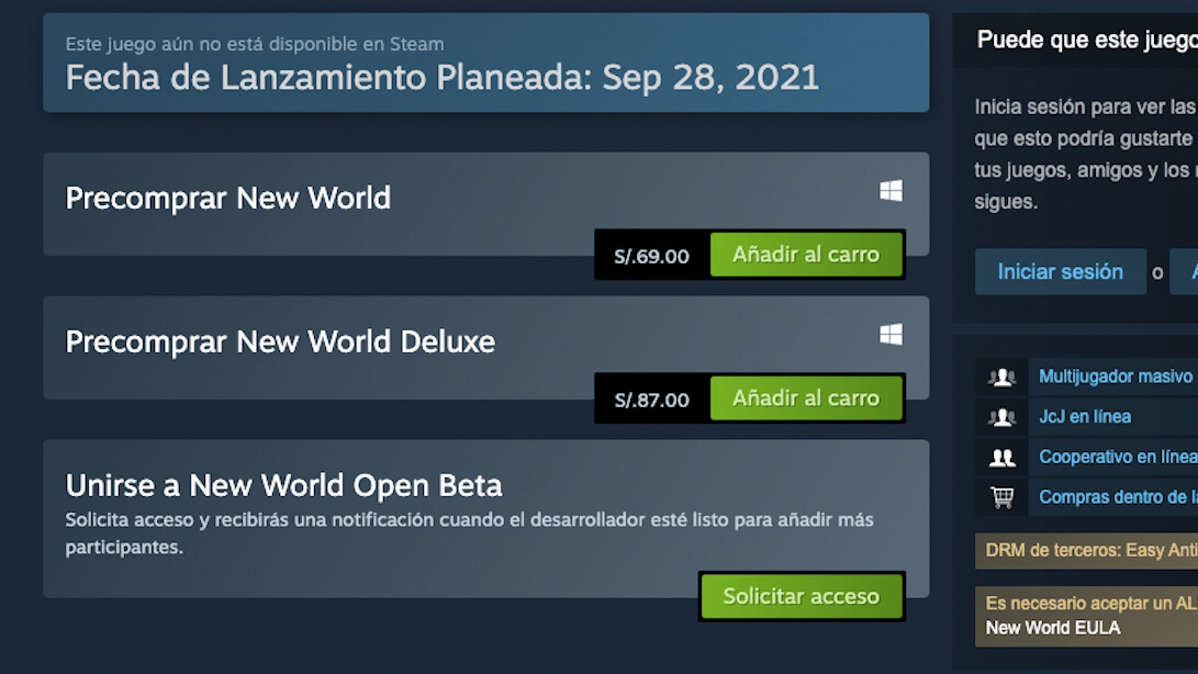 Steam New World Beta