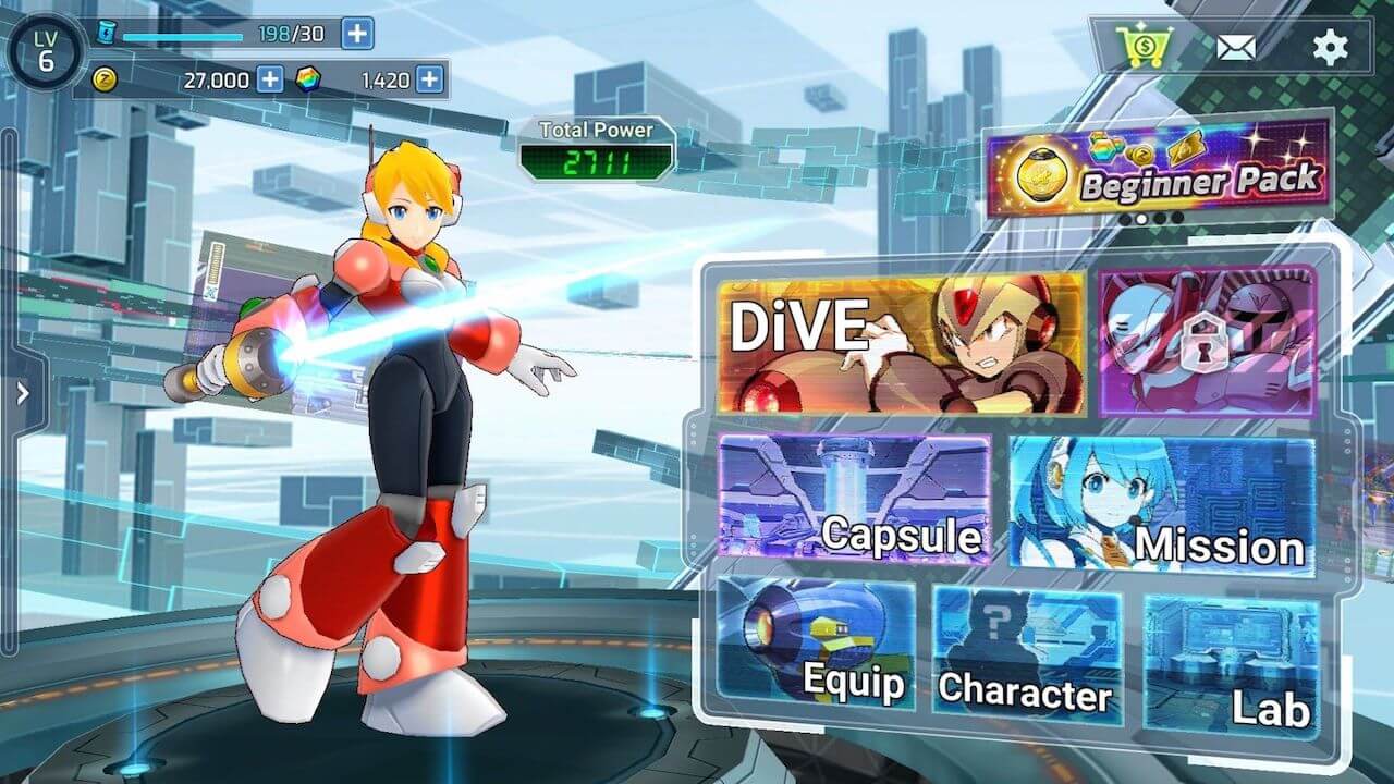Mega Man X Dive Alia Menu