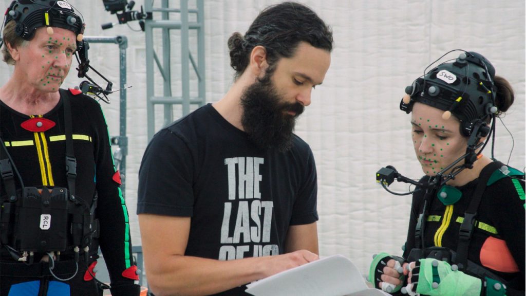 neil druckmann supervisando el mocap de the last of us