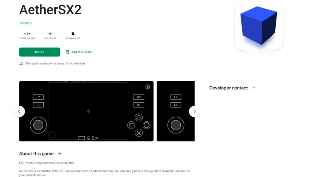AetherSX2 en Google Play