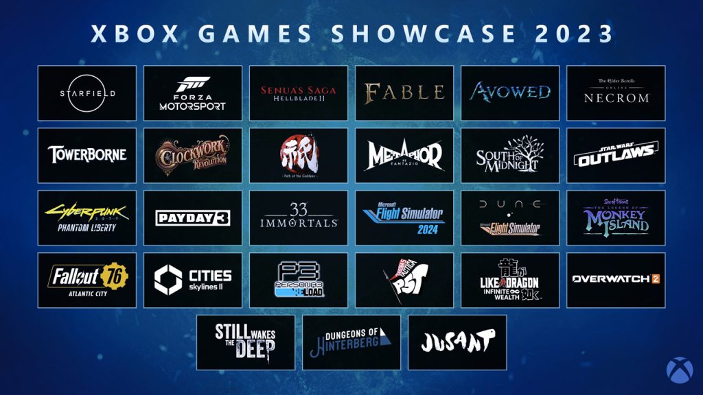 Xbox games showcase 2023 lista